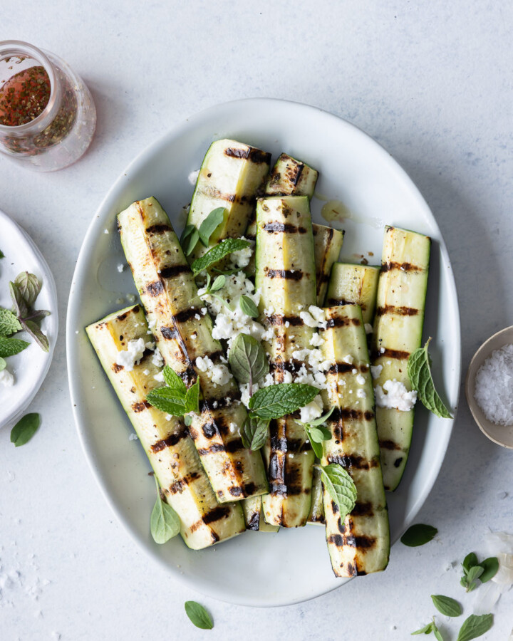 grilled zucchini with mint