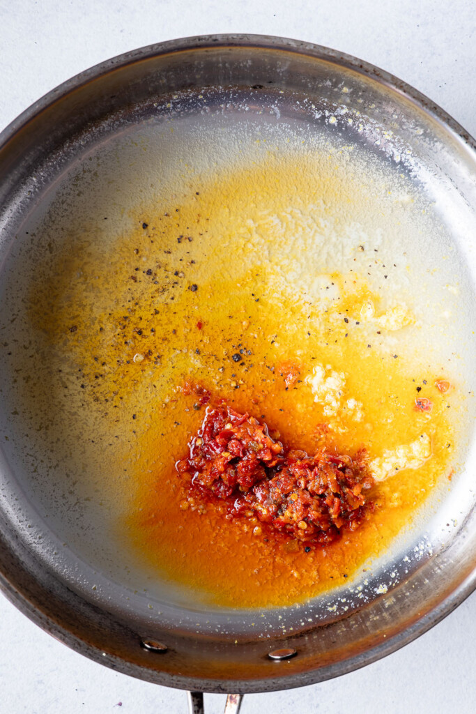 2_calabrian chile paste, butter, garlic pasta sauce